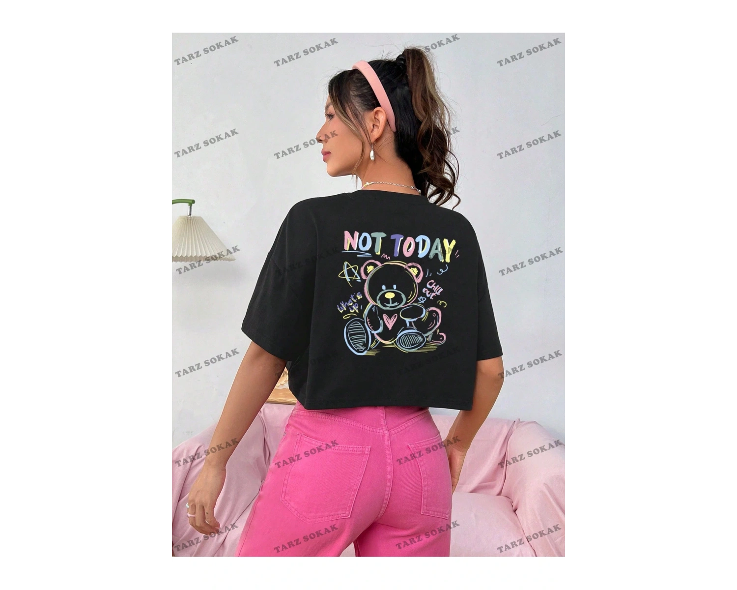 Crop CKOD-232913 Katı Düşük Omuz Kısa