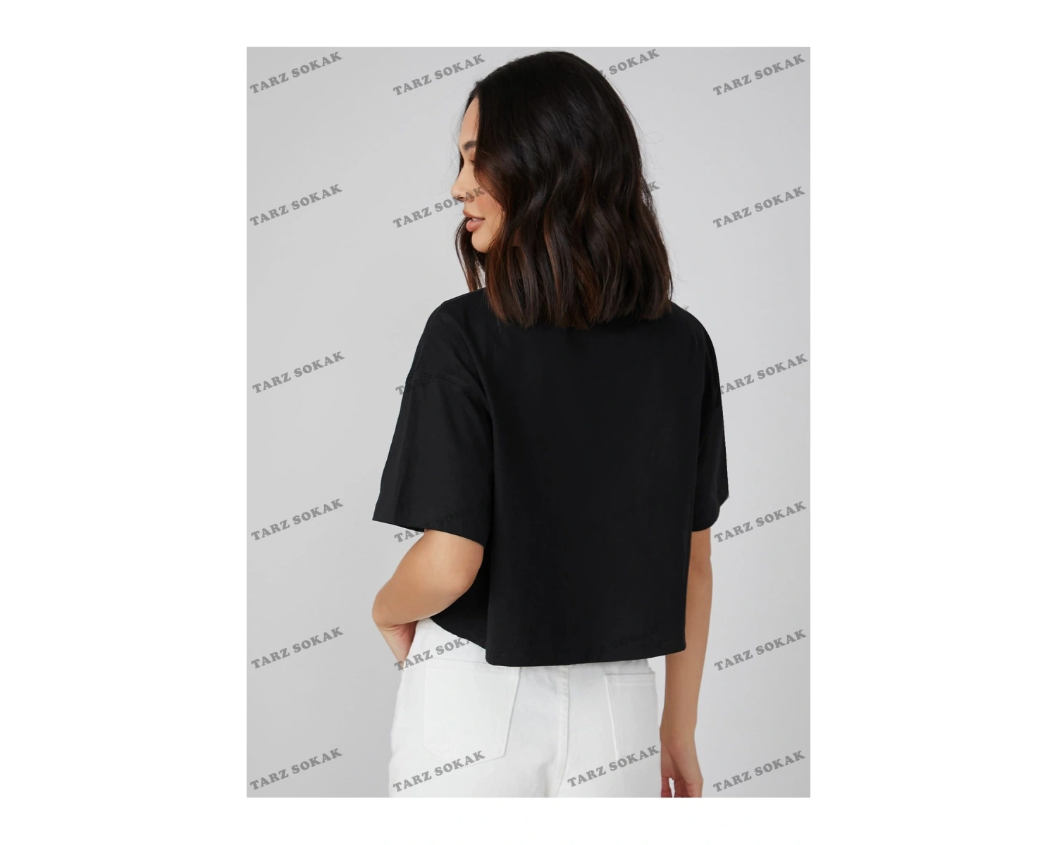 Crop CKOD-232913 Pamuk Damla Omuz Düz Kısa