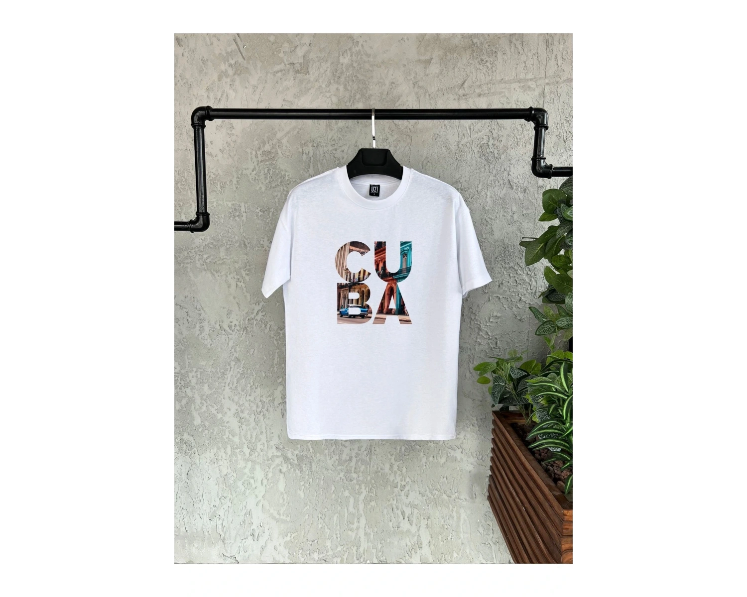 Cuba Baskılı Beyaz Erkek