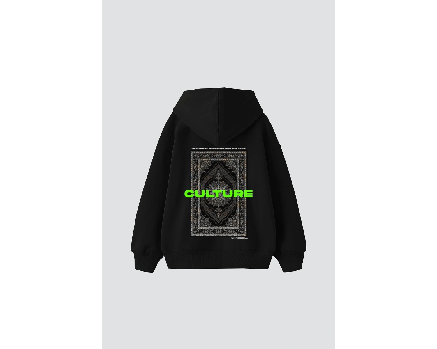 Culture Etnik Baskılı Oversize Unisex Premium Beyaz