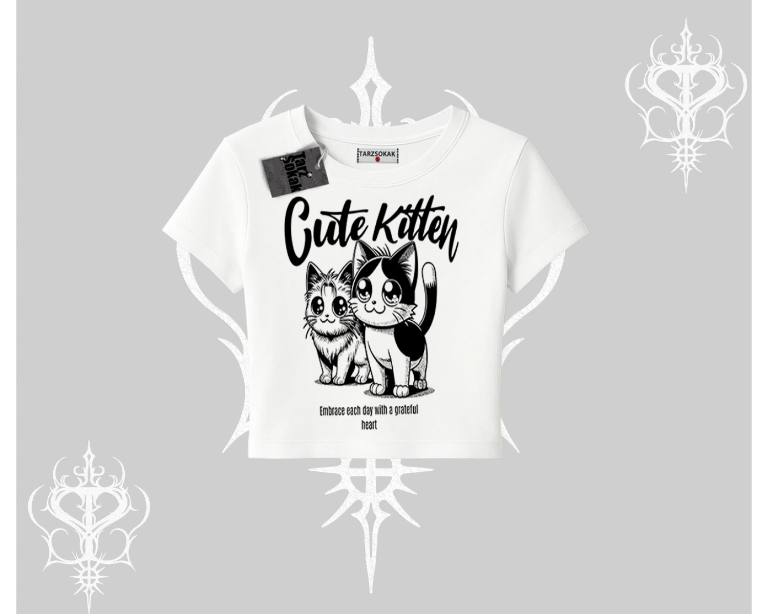 Cute Kitten Yazılı Sevimli Kedi Baskılı Babby Tee Tshirt