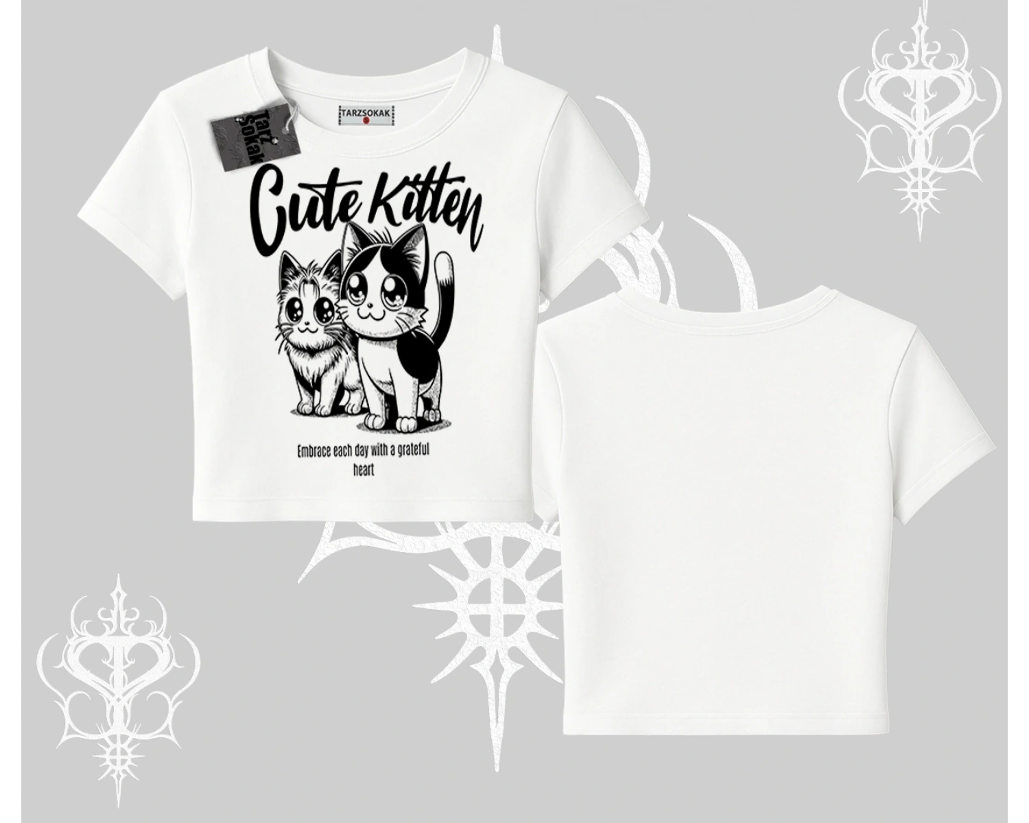 Cute Kitten Yazılı Sevimli Kedi Baskılı Babby Tee Tshirt