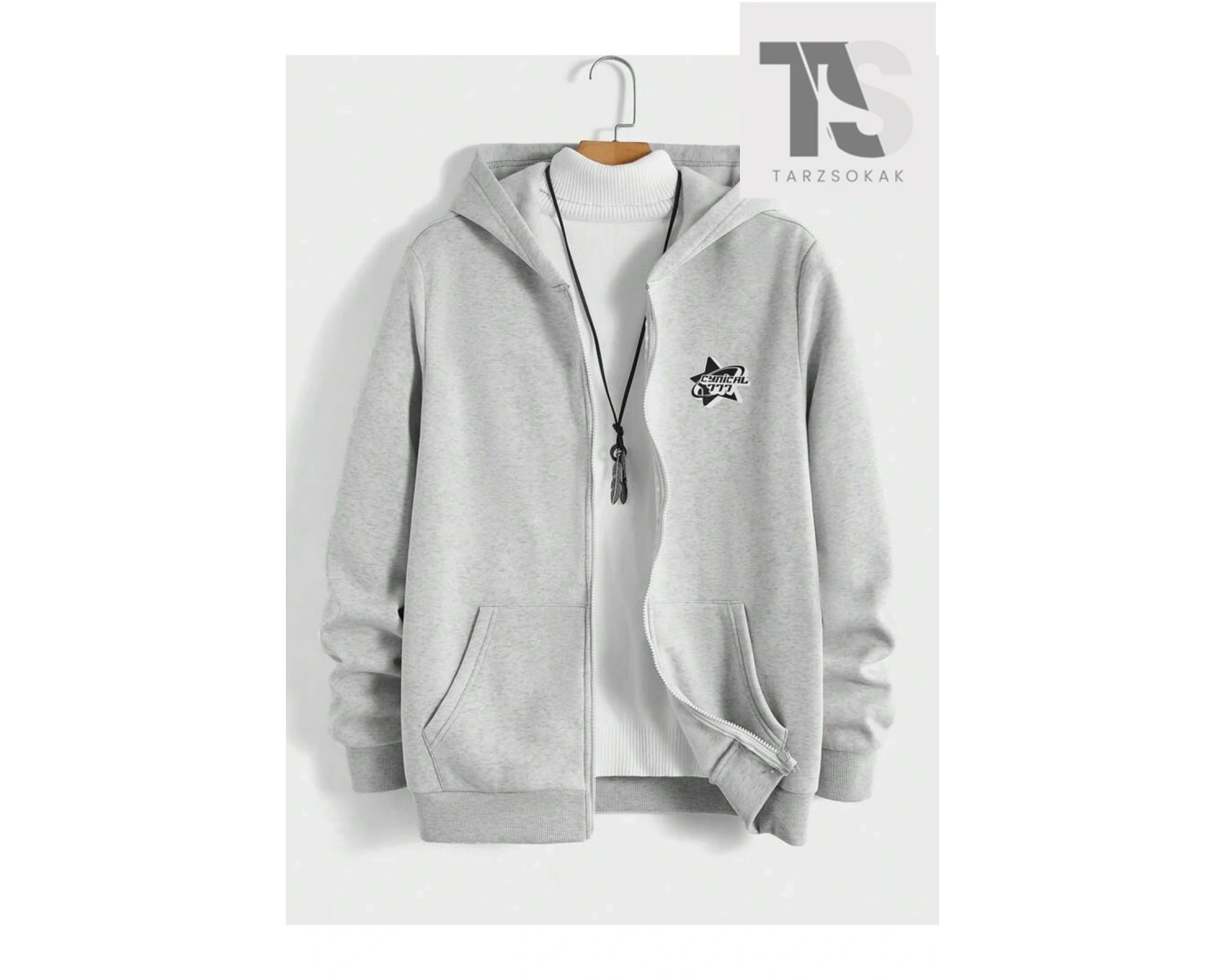 Cynical 777 Sweatshirt Fermuarlı Hırka Siyah