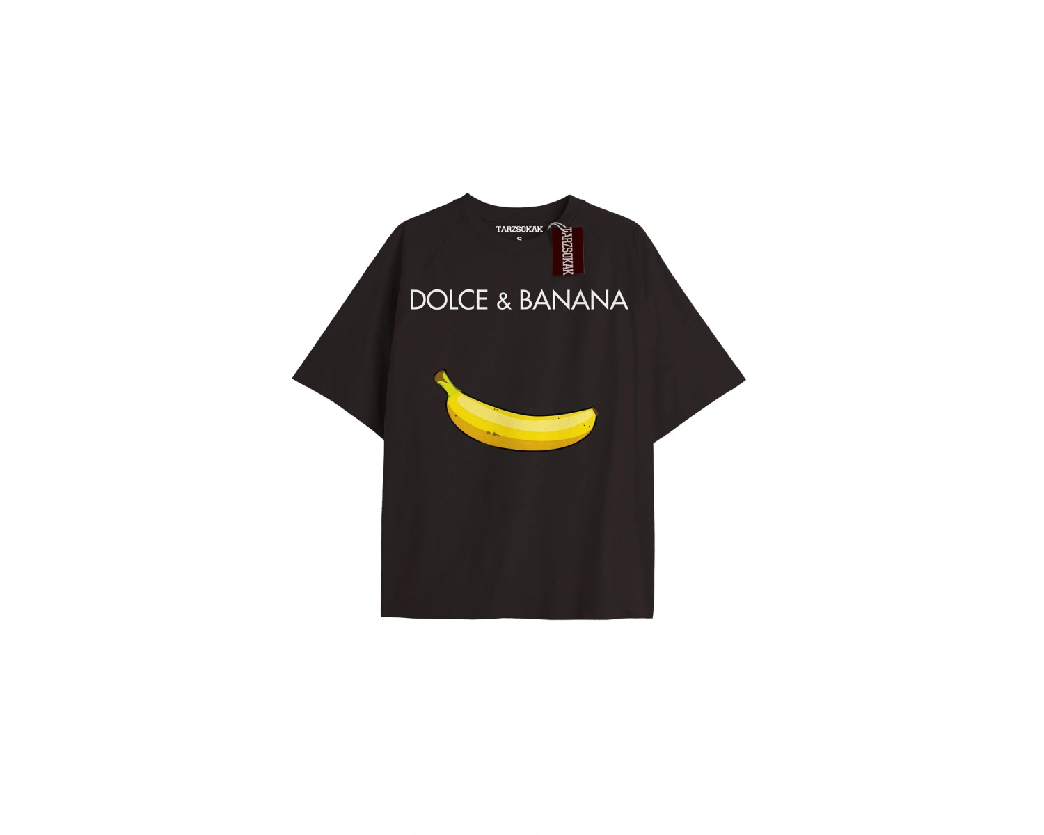D BANANA Unisex Oversize Yazılı Tshirt SİYAH