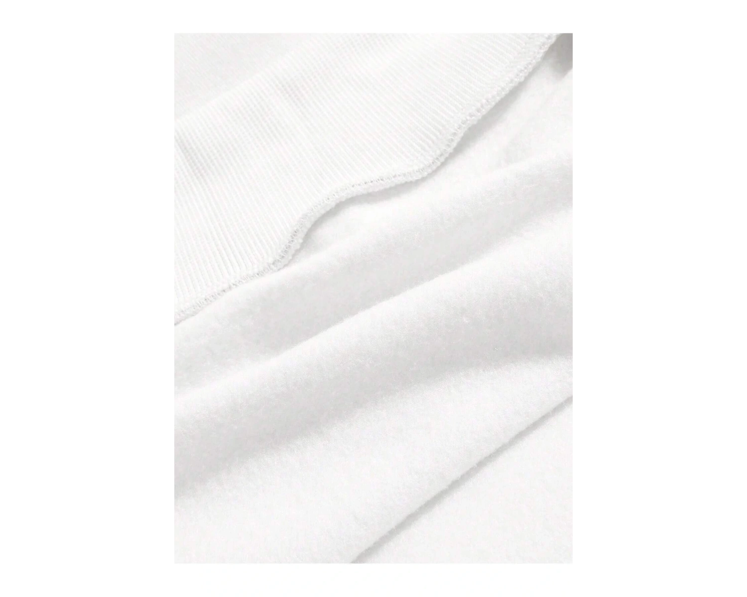 Dağ ve Güneş Desenli Damla Omuz Sweatshirt Beyaz