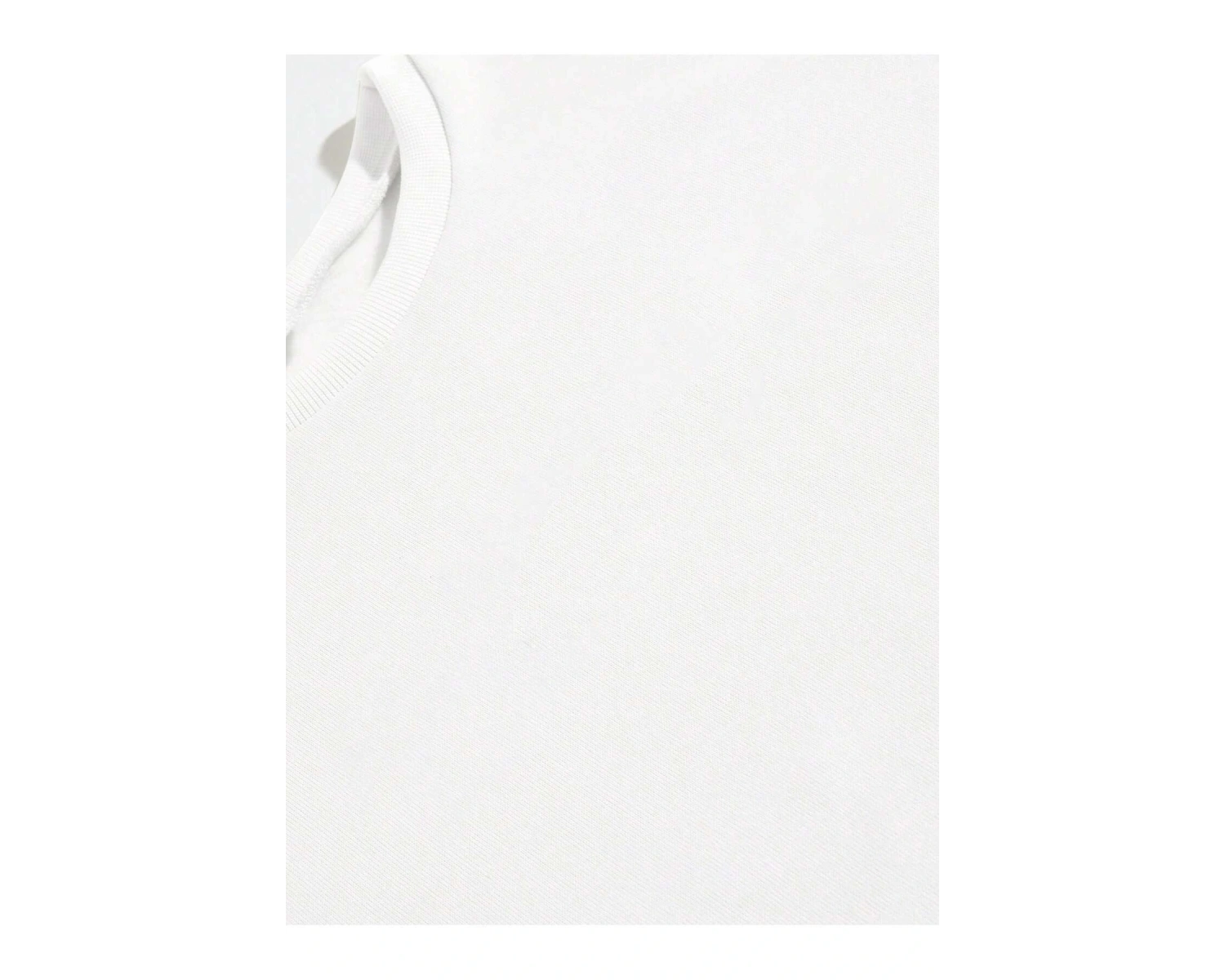 Dağ ve Güneş Desenli Damla Omuz Sweatshirt Beyaz