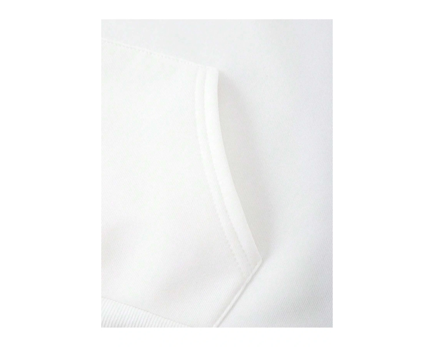 Dağ ve Slogan Grafikli Kanguru Cepli İpli Kapüşonlu Üst Beyaz