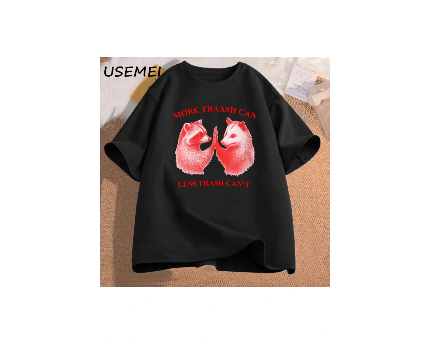 Daha fazla çöp tenekesi daha az çöp tenekesi t T-shirt pamuk boy erkek giyim grafik Tees Unis 3002