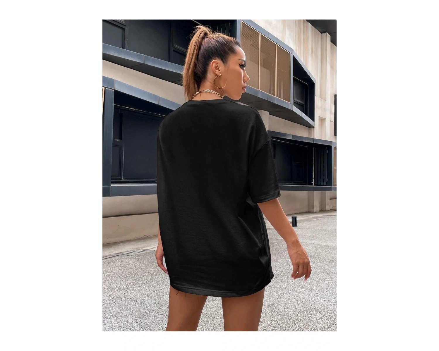 Damla Omuz Yazılı Nakışlı Üst