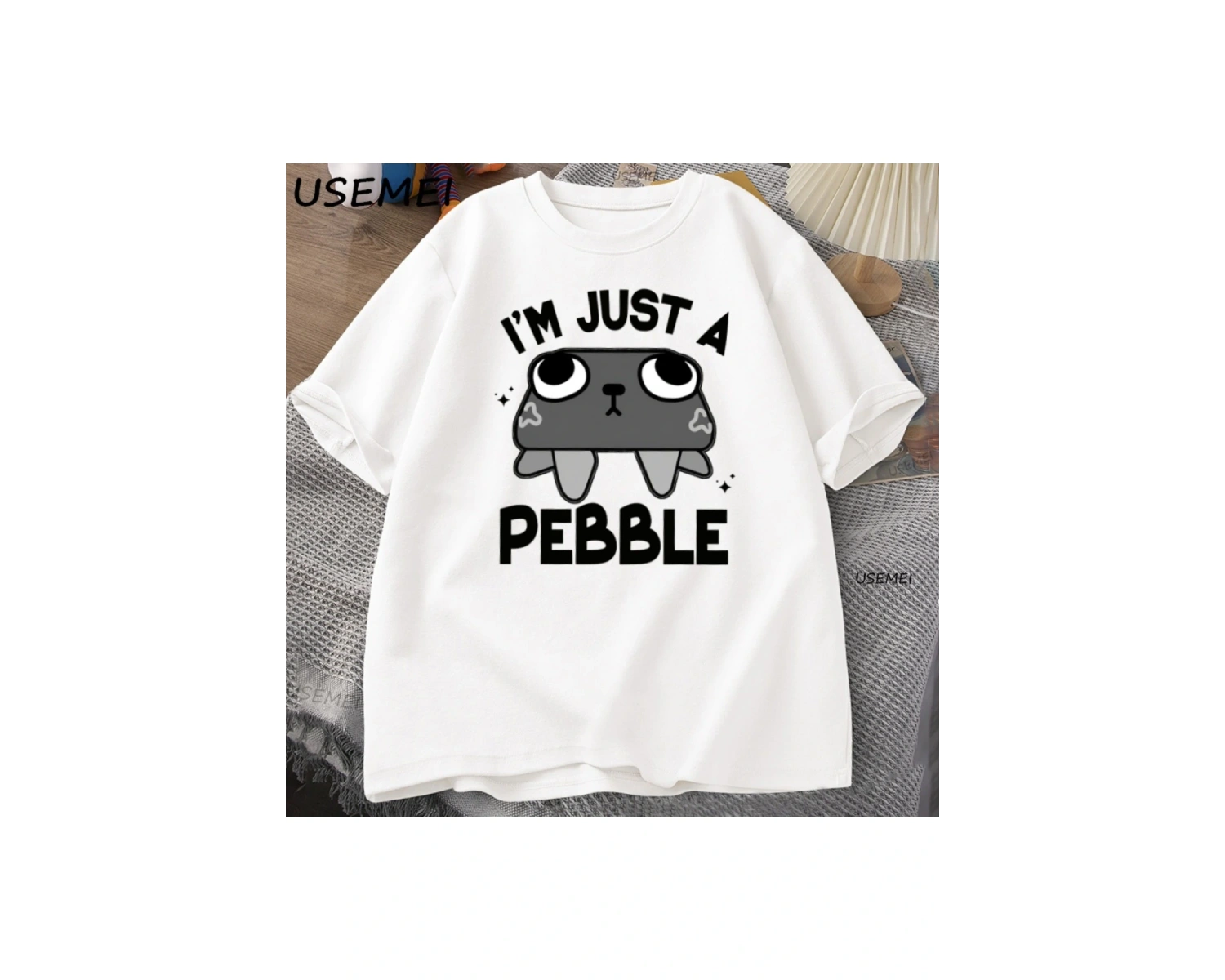 Dandys World Pebble Its Just A Pebble T Shirt Komik Grafik Tees Kısa Kollu Tişört Nefes Rah 2922