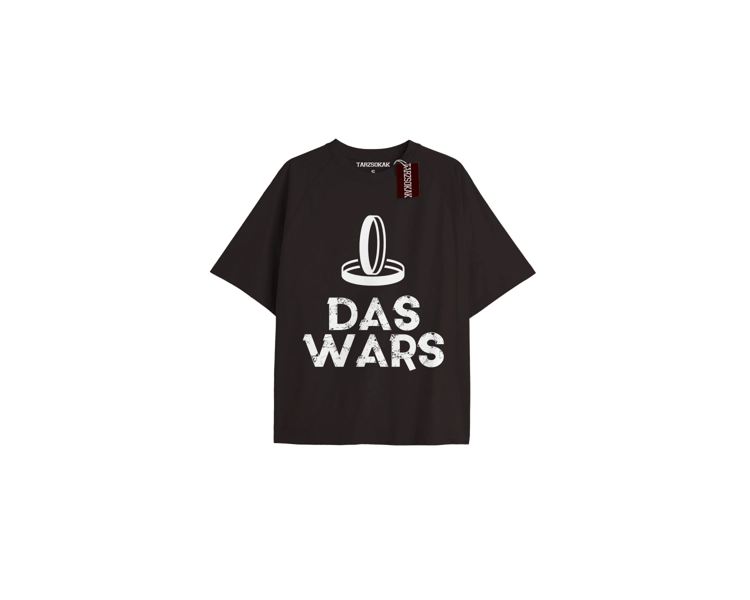 DAS WARS Unisex Oversize Yazılı Tshirt SİYAH