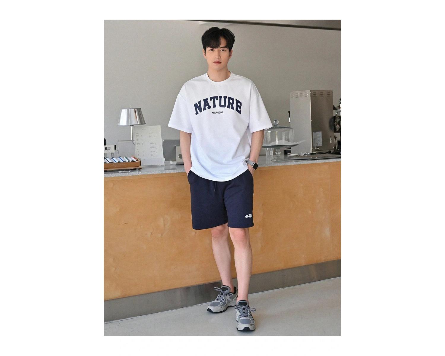 DAZY Erkek Harfli Grafik Düşük Omuzlu Bel Şortu