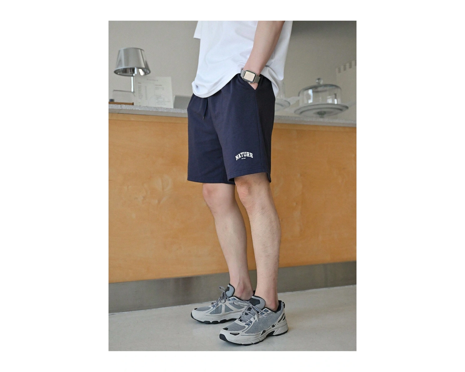 DAZY Erkek Harfli Grafik Düşük Omuzlu Bel Şortu