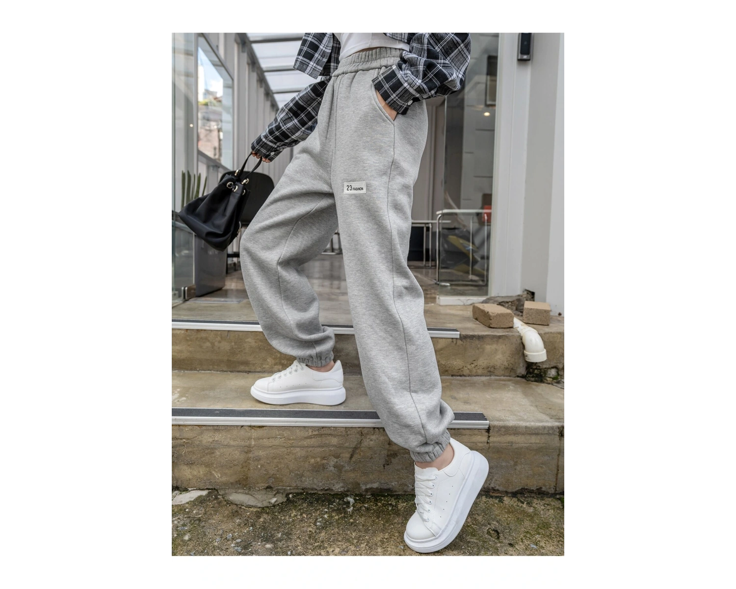 DAZY Slant Pocket Patch Detail Thermal Lined 4 Mevsim Eşofman