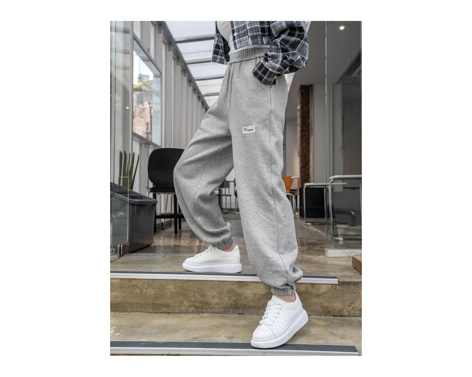 DAZY Slant Pocket Patch Detail Thermal Lined 4 Mevsim Eşofman