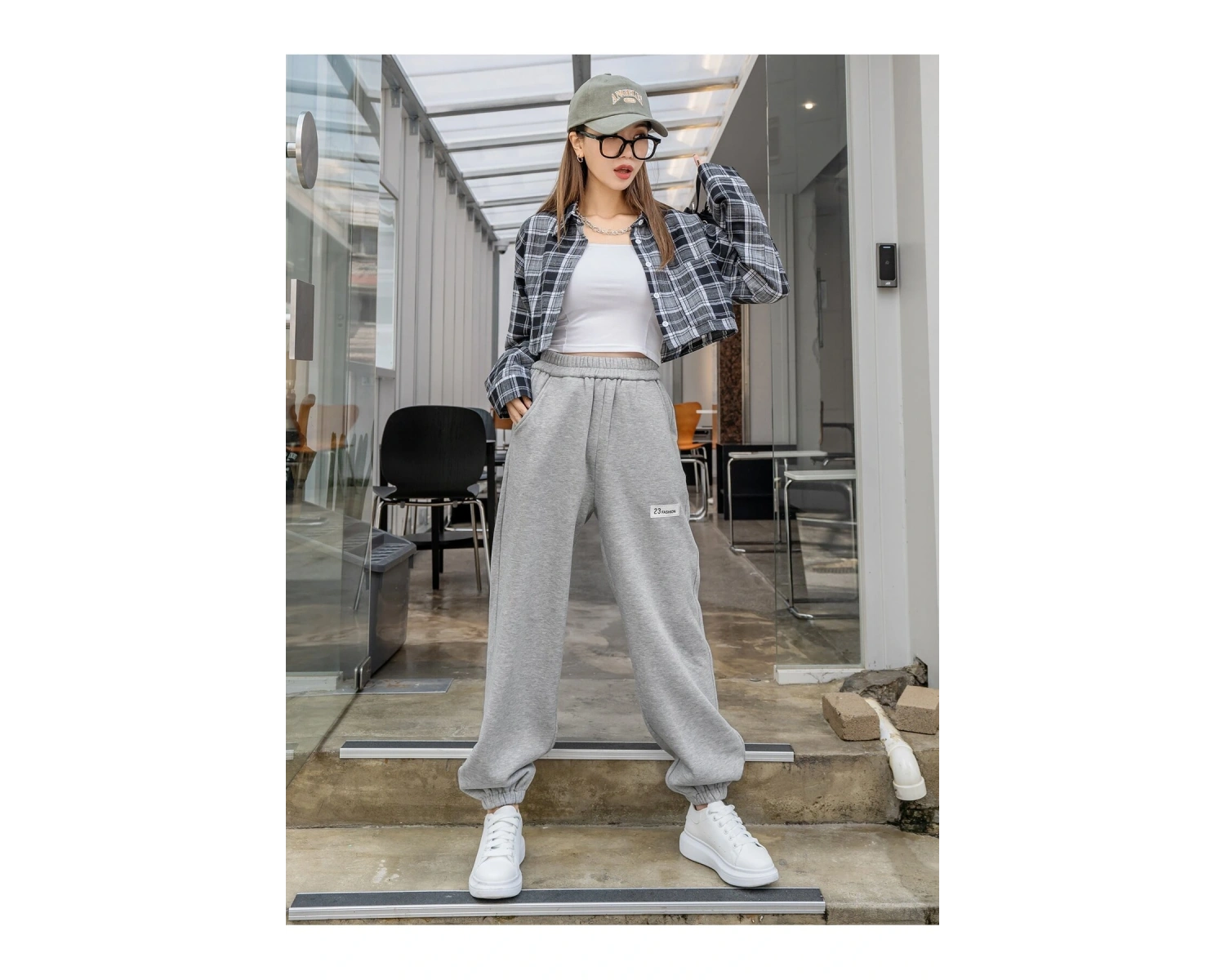 DAZY Slant Pocket Patch Detail Thermal Lined 4 Mevsim Eşofman