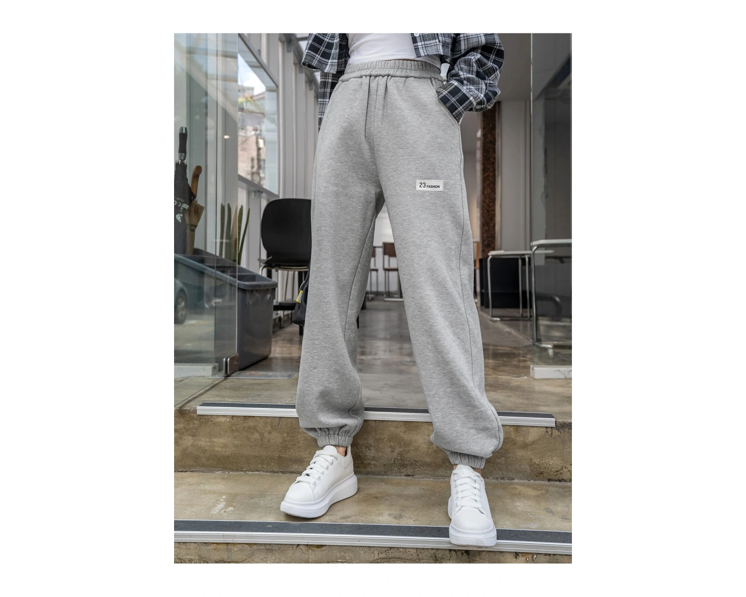 DAZY Slant Pocket Patch Detail Thermal Lined 4 Mevsim Eşofman