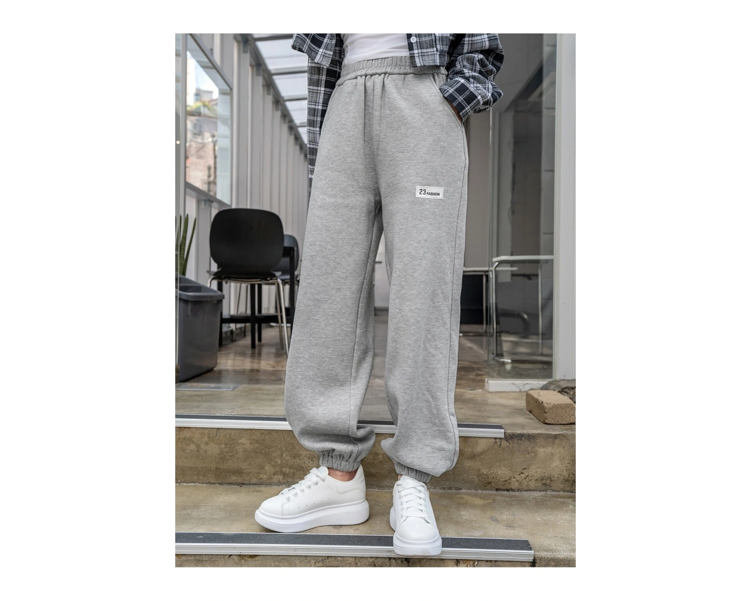 DAZY Slant Pocket Patch Detail Thermal Lined 4 Mevsim Eşofman