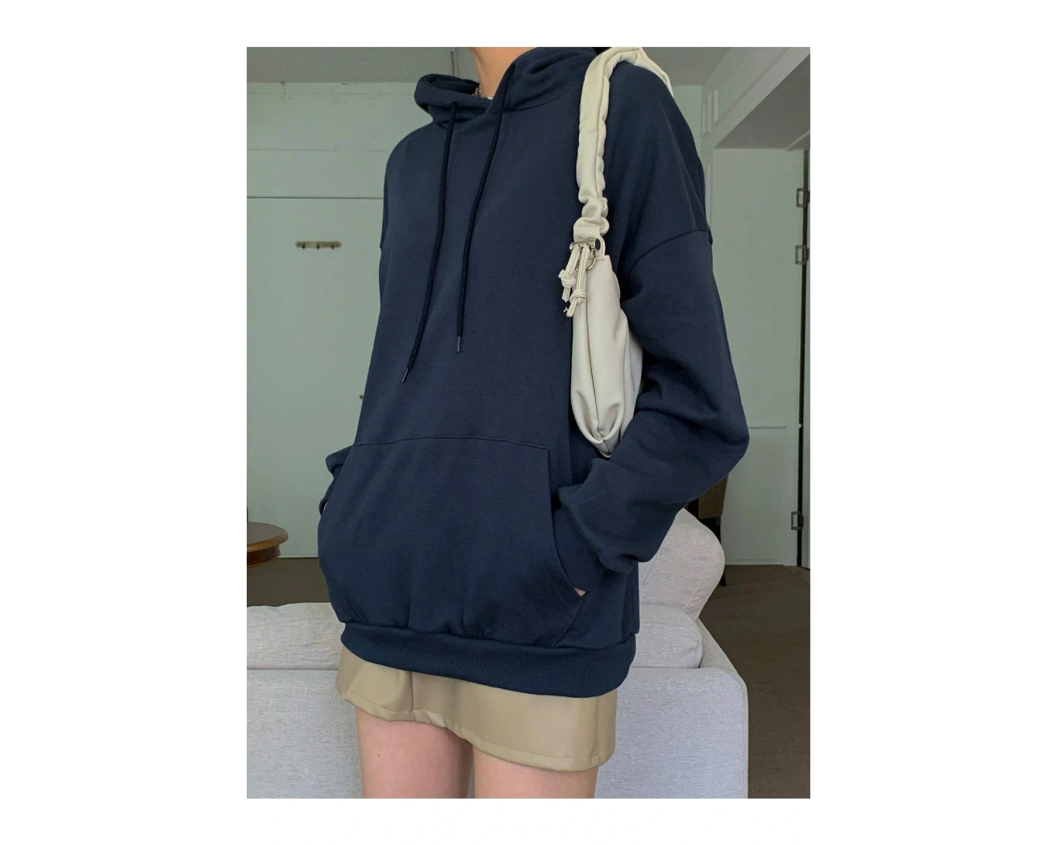 Dazy Star Sloganlı ve Kelebek Baskılı Düşük Omuzlu Kapüşonlu Üst MAVİRENK