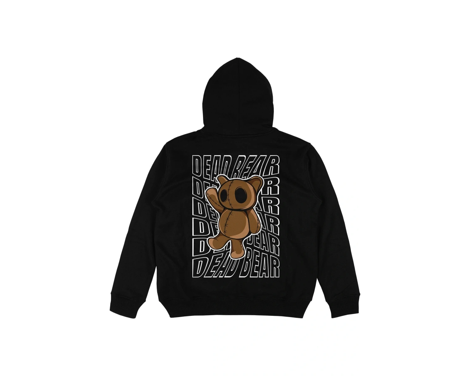 Dead Bear Siyah Oversize Unisex Kapüşonlu Sweatshirt Hoodie