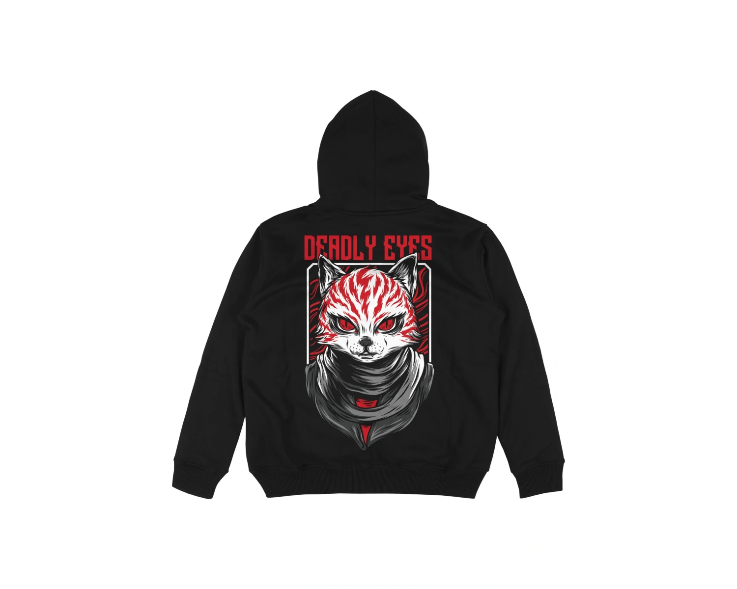 Deadly Eyes Oversize Unisex Kapüşonlu Sweatshirt Hoodie Siyah