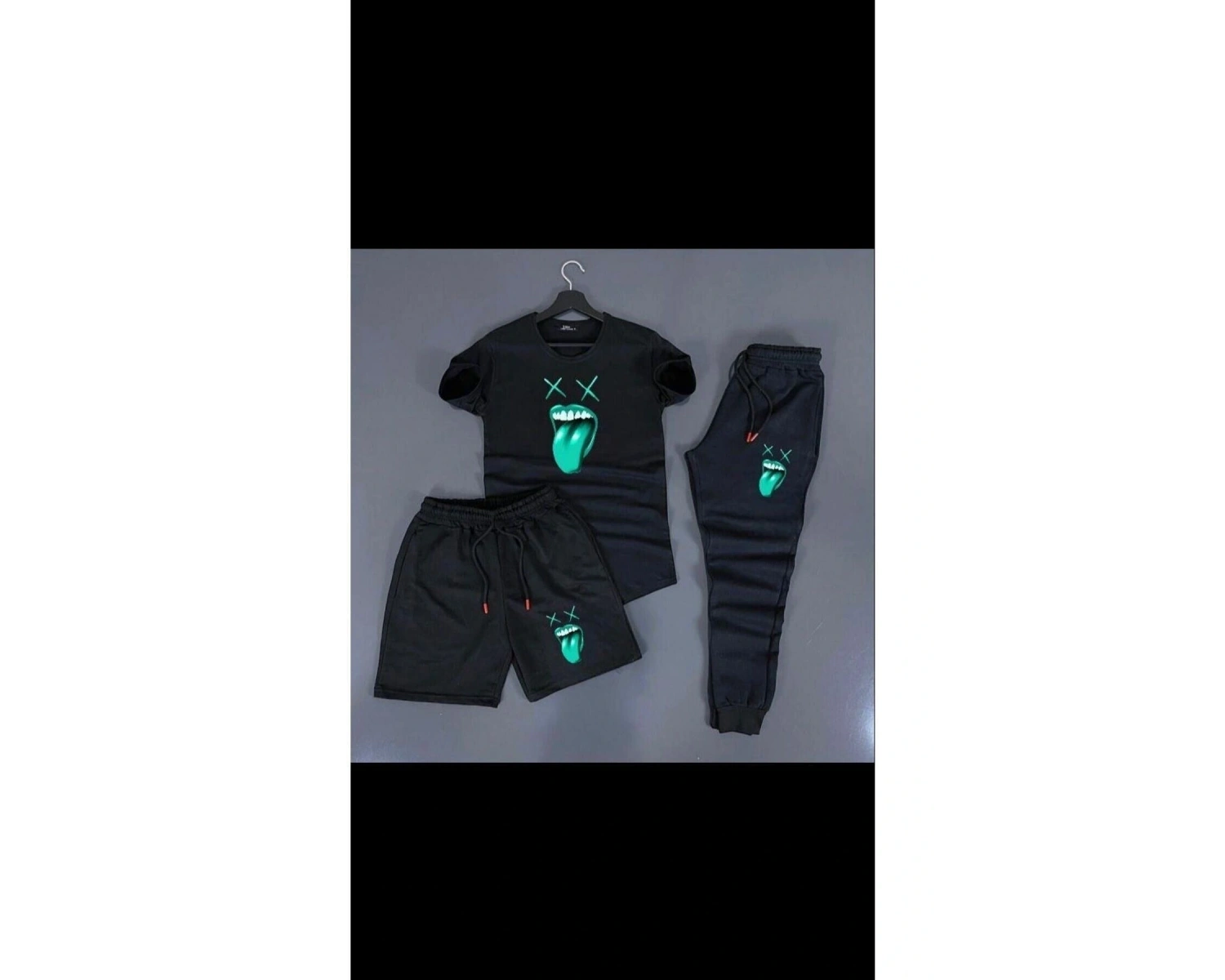 Deep & qaiser ÇILGIN SURAT BASKI UNİSEX 3LÜ KOMBİN ÇILGINSURAT