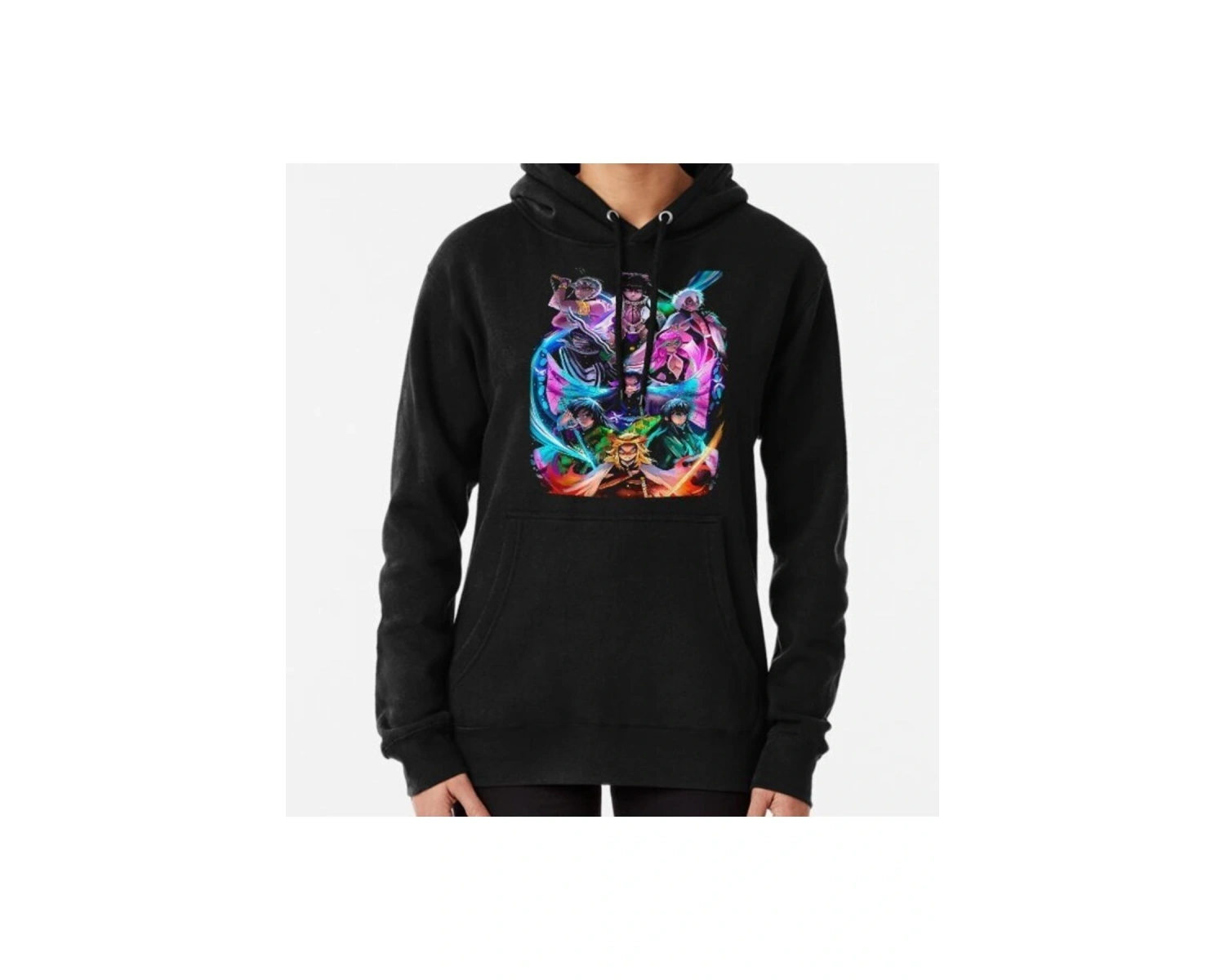 Demon Slayer Kapşonlu Hoodie 667 15384 Siyah