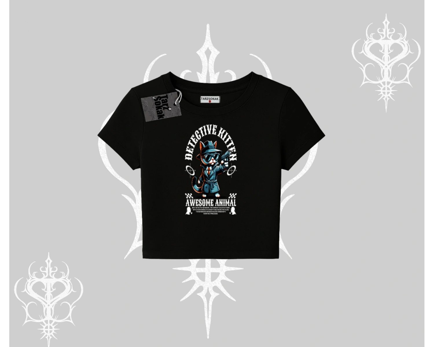 Detective Kitten Kedi Baskılı Babby Tee Tshirt