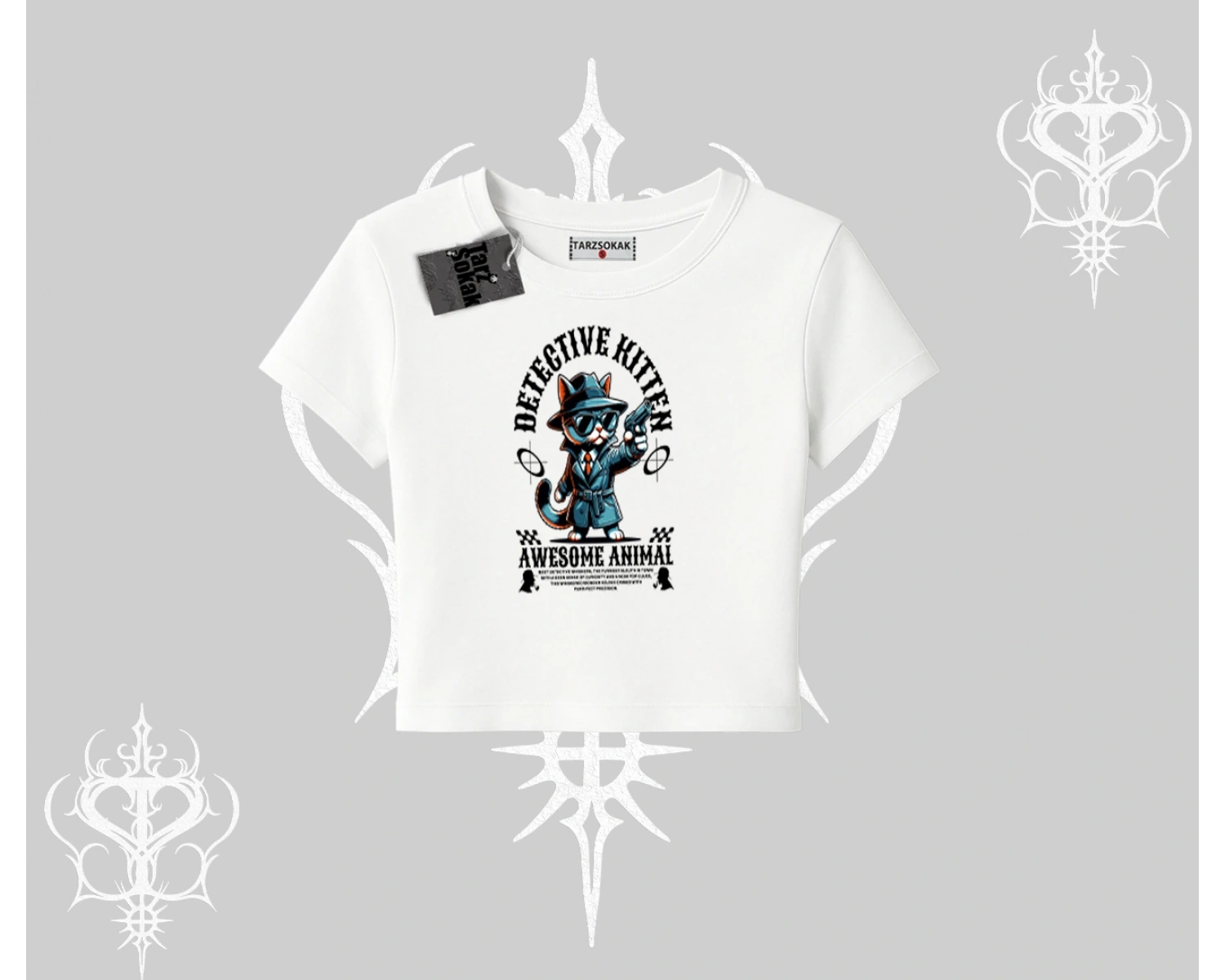 Detective Kitten Kedi Baskılı Babby Tee Tshirt