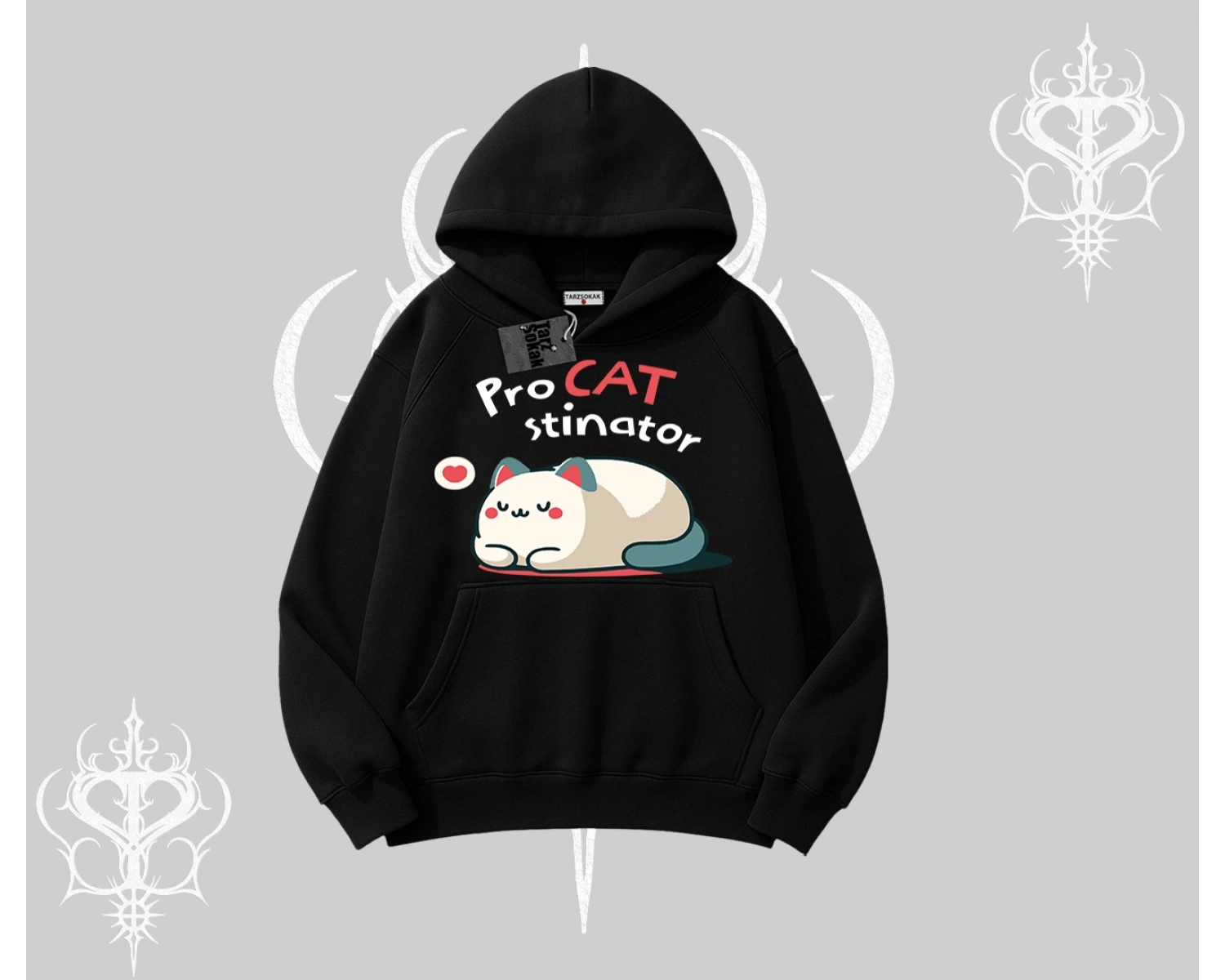 Detective Kitten Kedi Baskılı Biskilet Sweatshirt