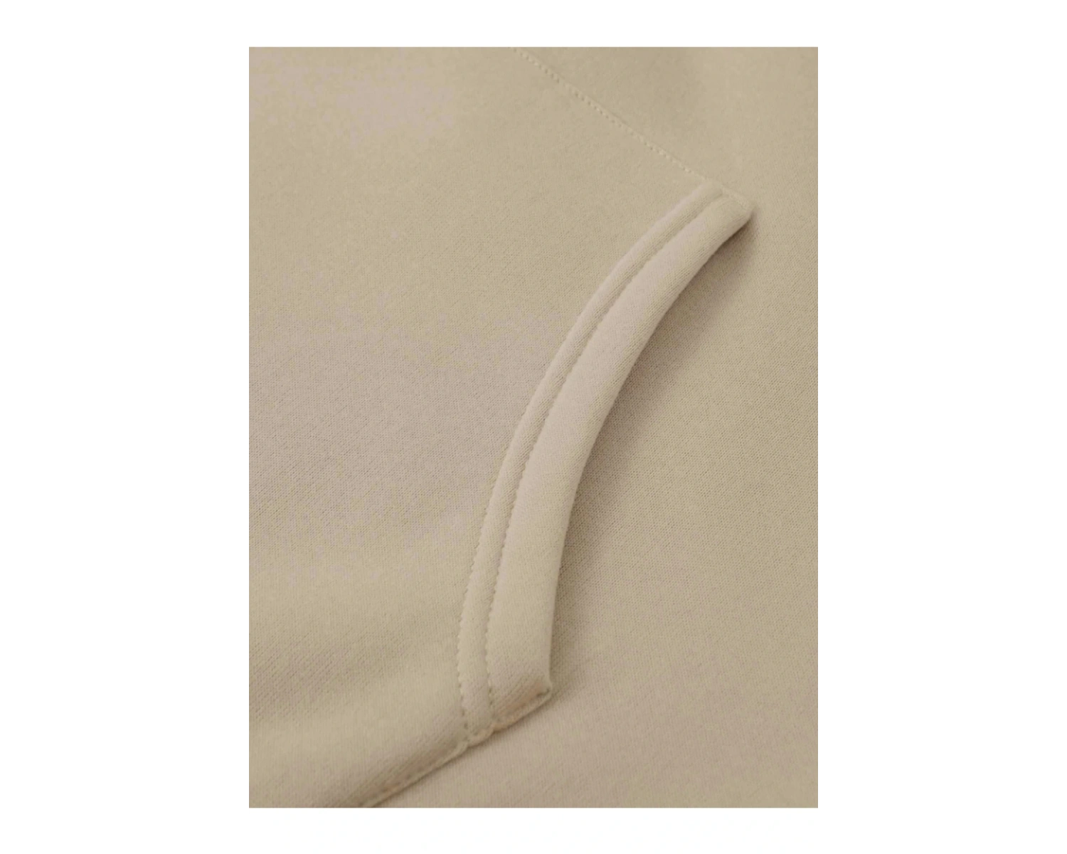 Dik Renkli Oversize Kapüşonlu Sweatshirt Bej