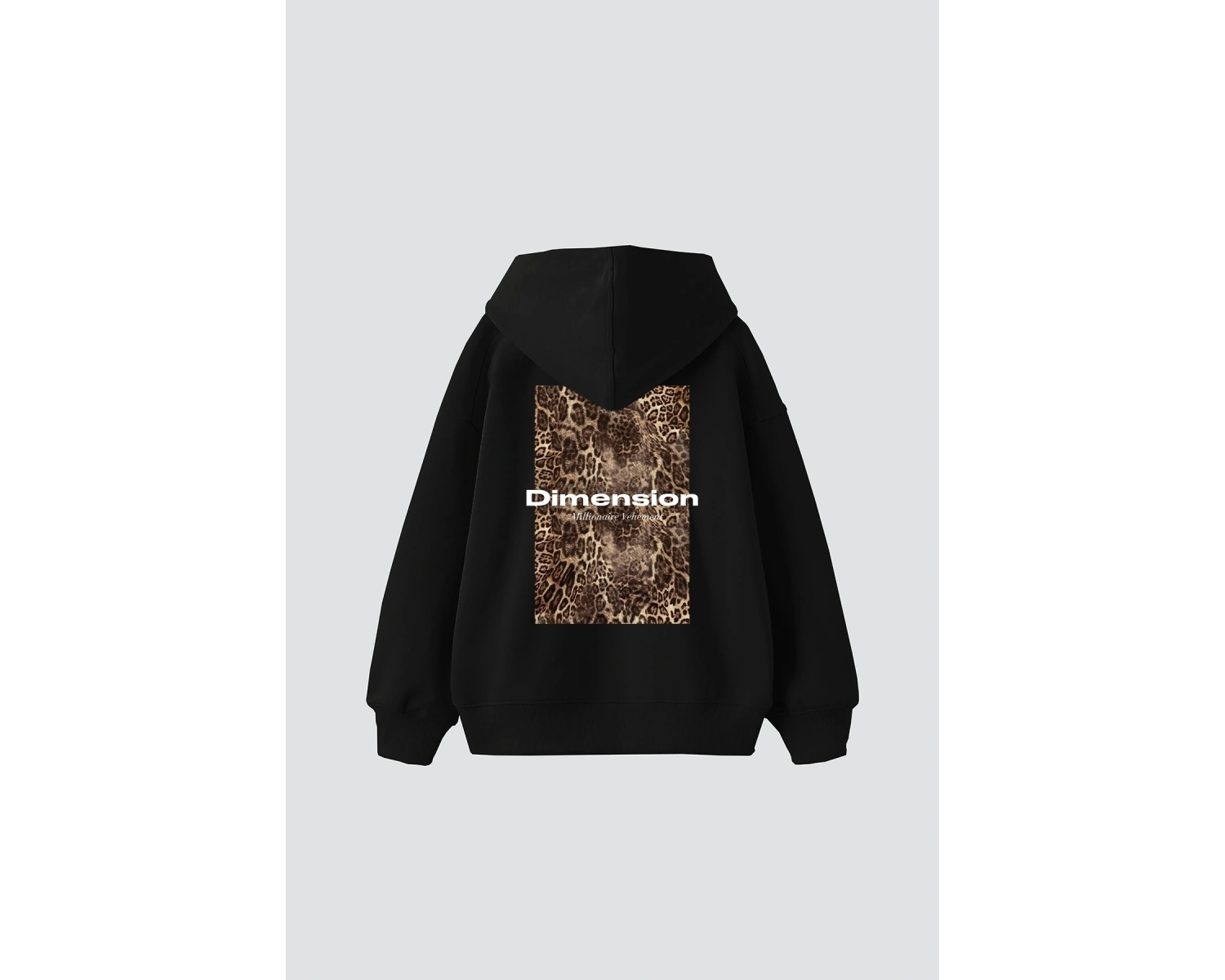 Dimension Leopar Baskılı Oversize Unisex Premium Beyaz