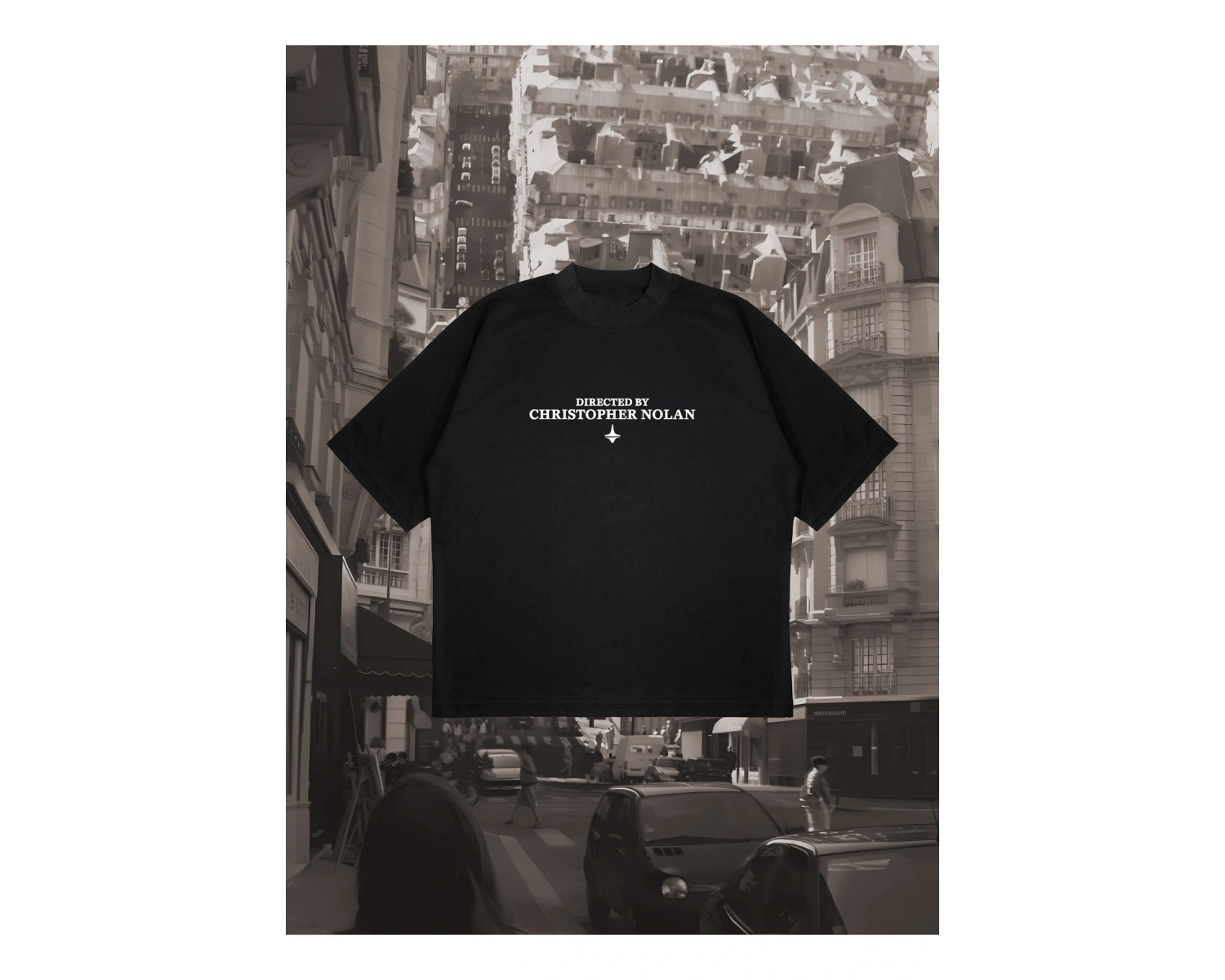 Directed By Christopher Nolan Baskılı Oversize Unisex Pamuklu Nefes Alan Kalın Kum