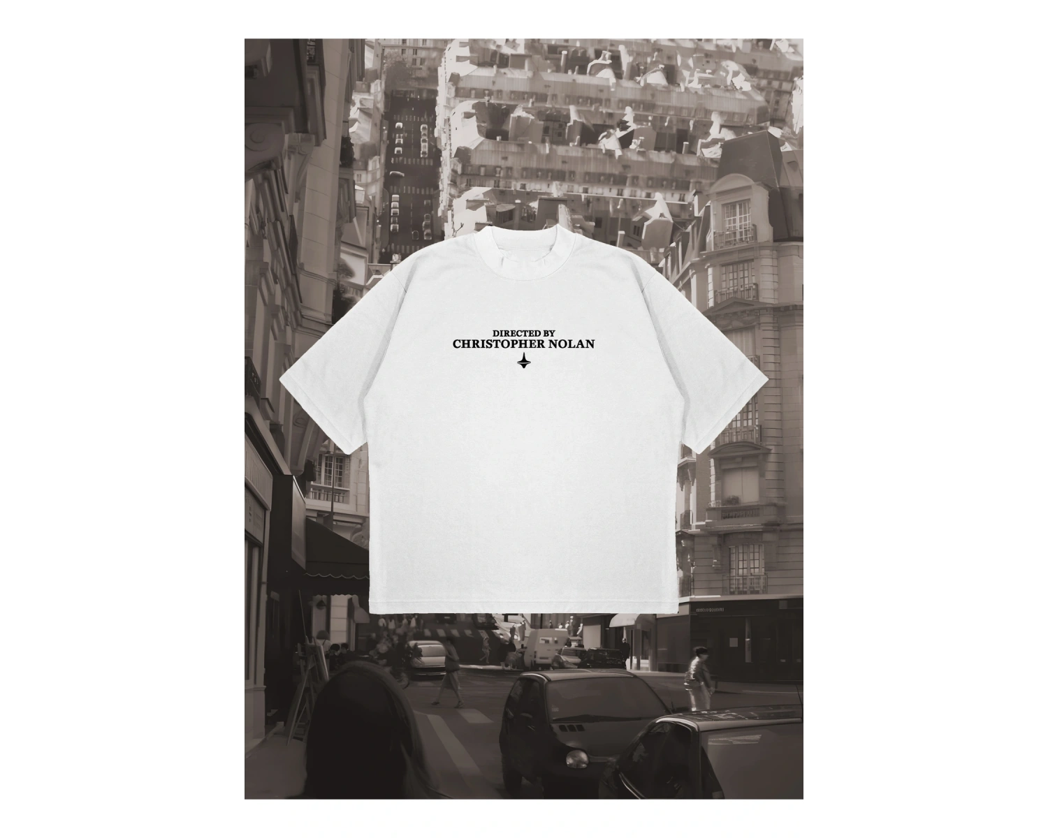 Directed By Christopher Nolan Baskılı Oversize Unisex Pamuklu Nefes Alan Kalın Kum