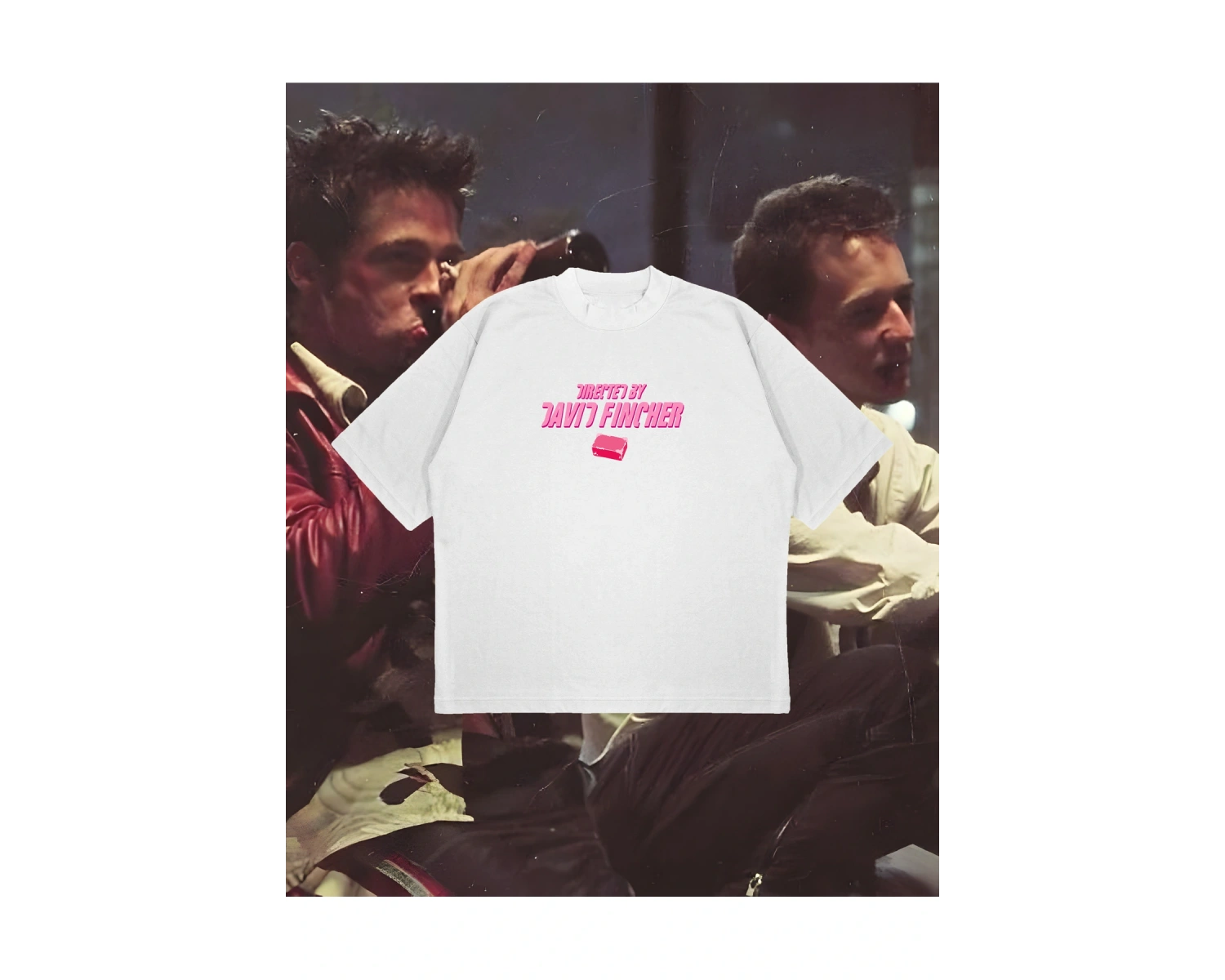 Directed By David Fincher Baskılı Oversize Unisex Pamuklu Nefes Alan Kalın Kumaşlı