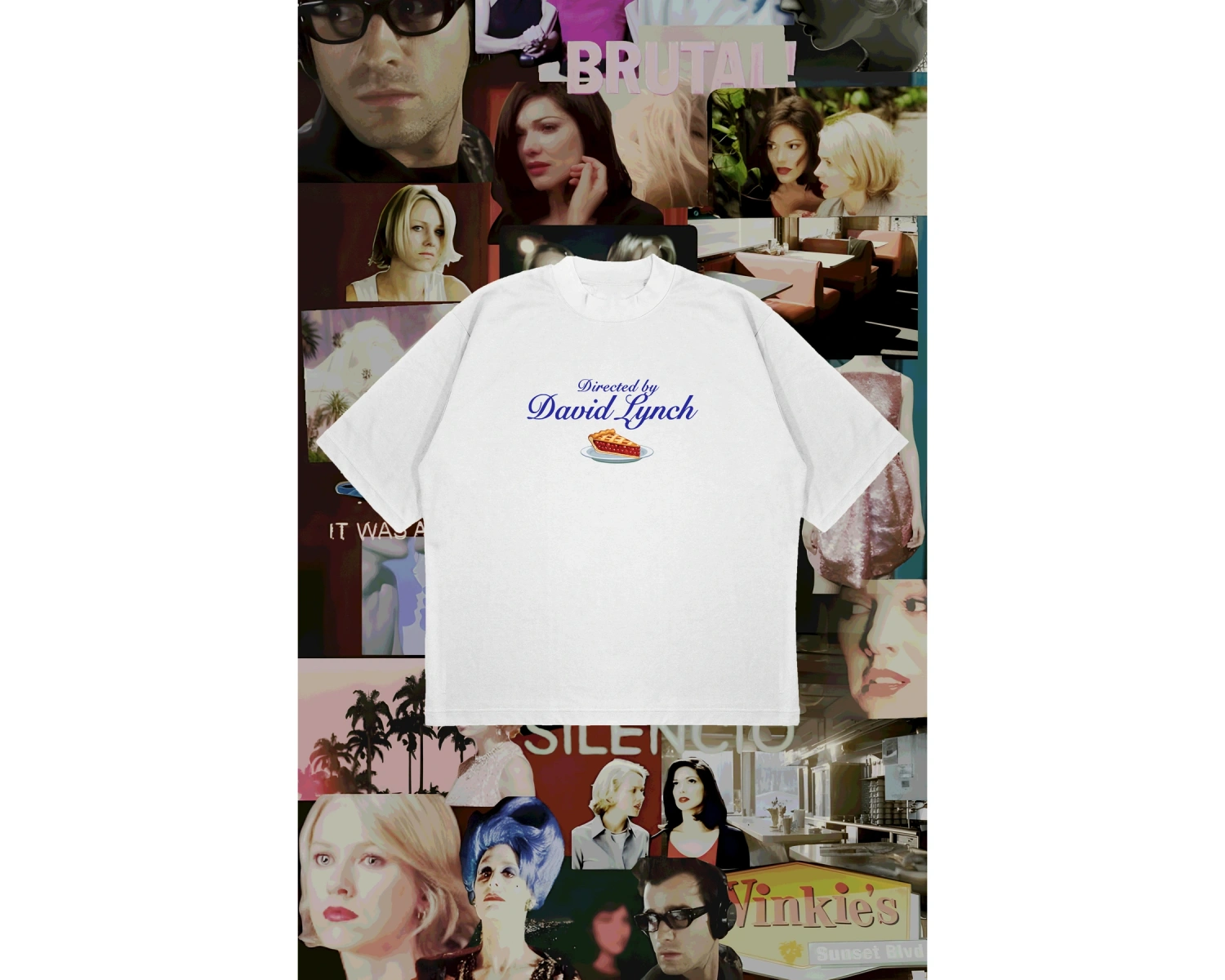 Directed By David Lynch Baskılı Oversize Unisex Pamuklu Nefes Alan Kalın Kumaşlı