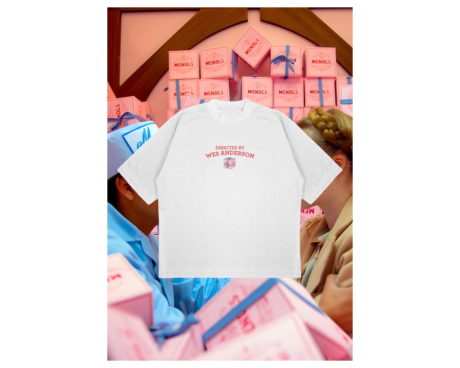 Directed By Wes Anderson Baskılı Oversize Unisex Pamuklu Nefes Alan Kalın Kumaşlı