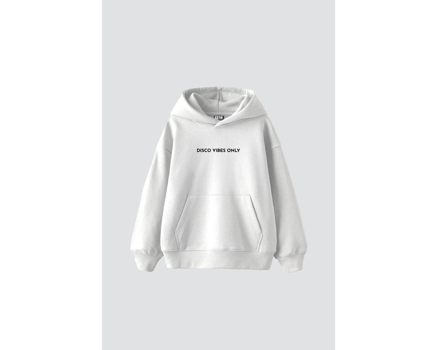 Disco Vibes Only Baskılı Oversize Unisex Beyaz