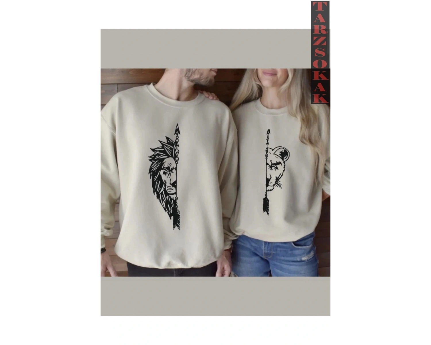 Dişi Ve Erkek Aslan Çift Sevgili Kombinleri Couple Clothing Yeni Sezon 2 Adet