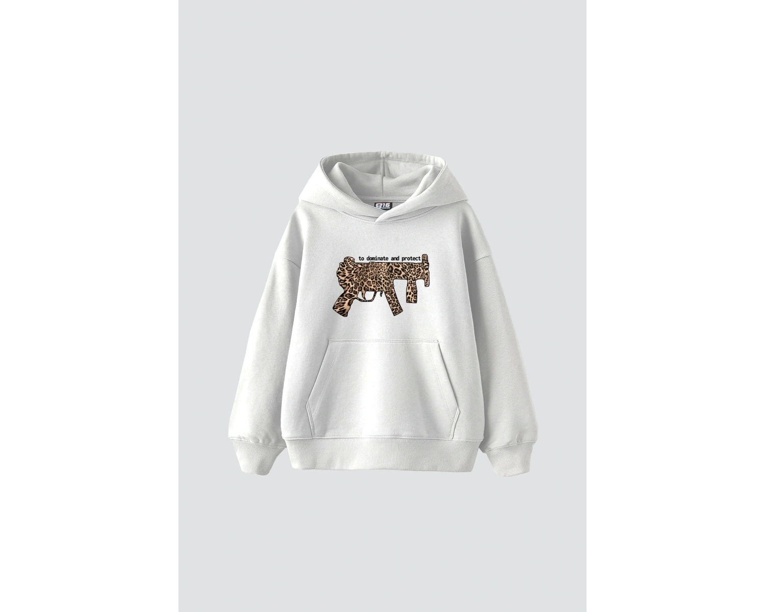 Dominate And Project Baskılı Oversize Unisex Premium Beyaz