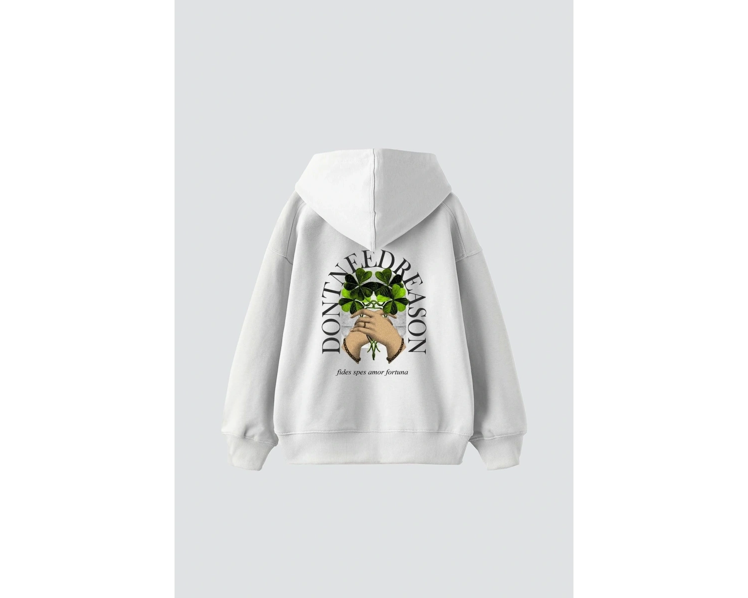 Dont Need Reason Baskılı Oversize Unisex Premium Beyaz