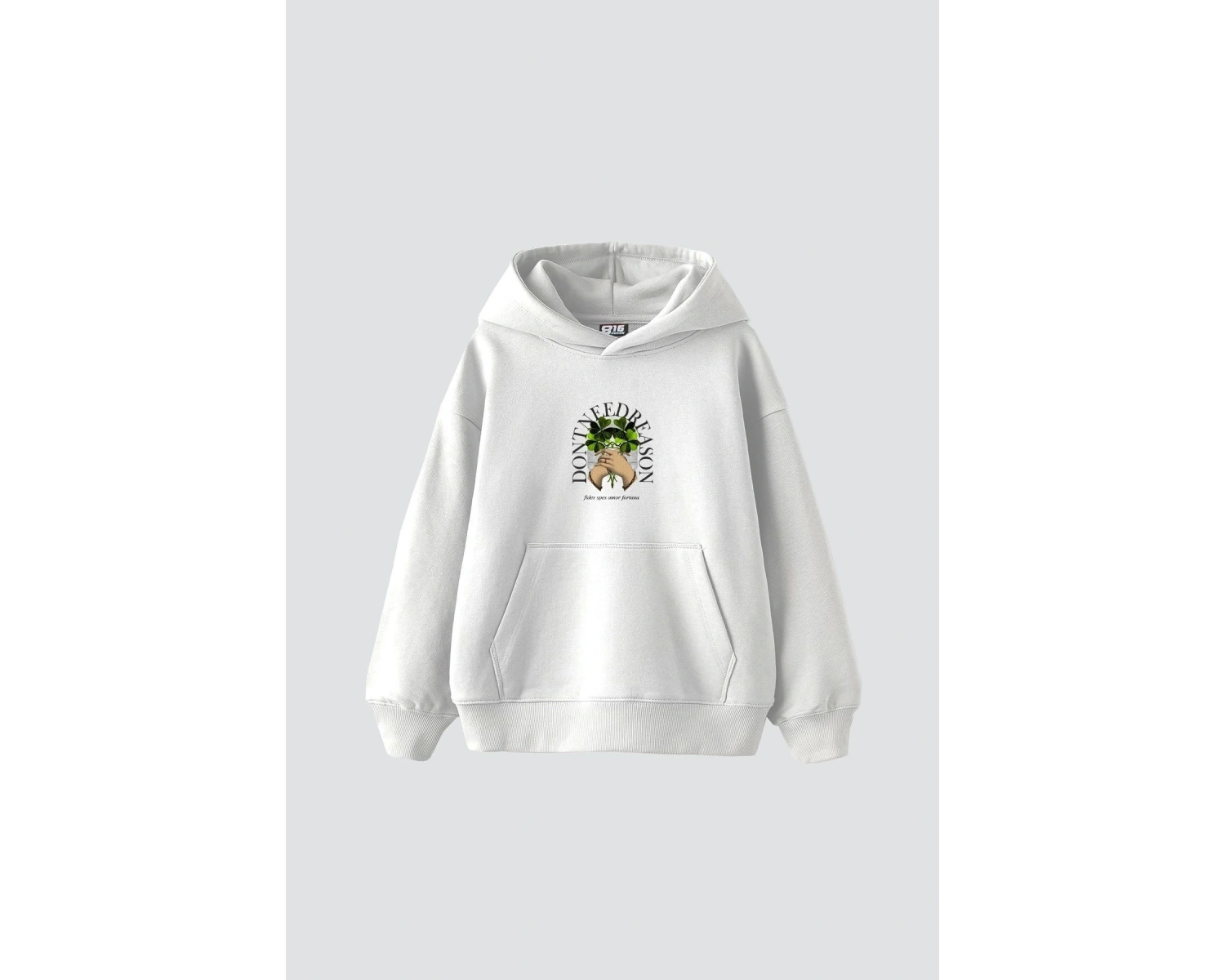 Dont Need Reason Baskılı Oversize Unisex Premium Beyaz