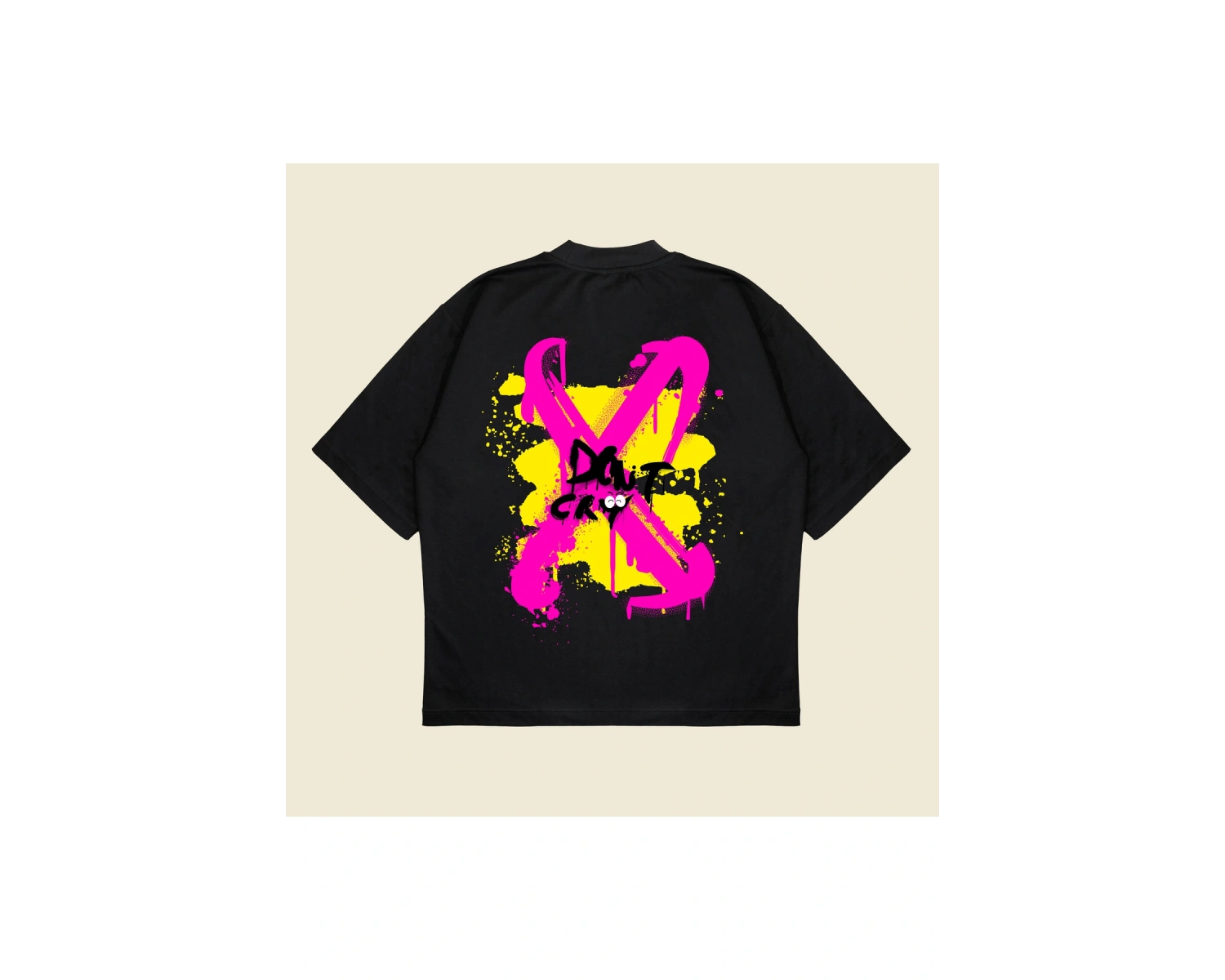 Dontcry Baskılı Oversize Unisex Pamuklu Nefes Alan Kalın Kumaşlı