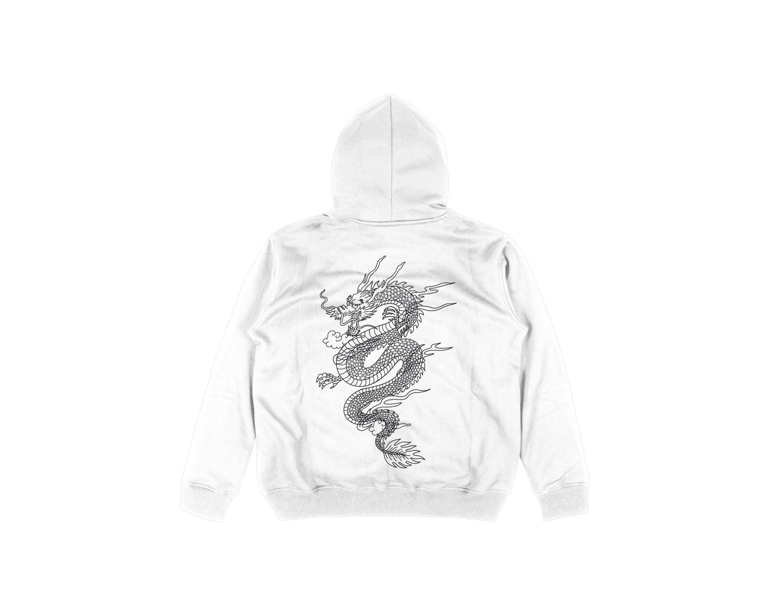 Dragon Beyaz Oversize Unisex Kapüşonlu Sweatshirt Hoodie