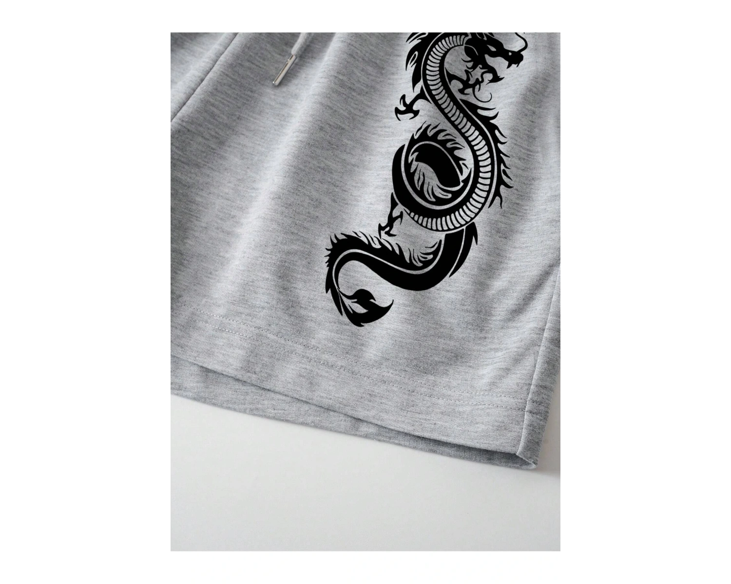 Dragon Graphic Drawstring Waist Track Şort