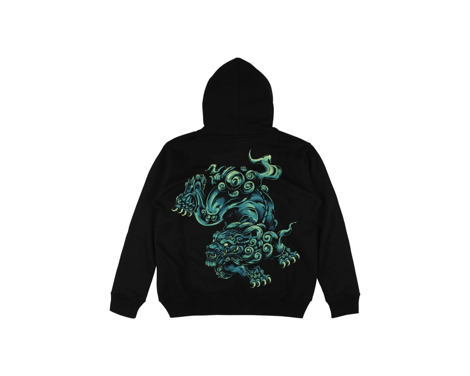 Dragon Year Siyah Oversize Unisex Kapüşonlu Sweatshirt Hoodie