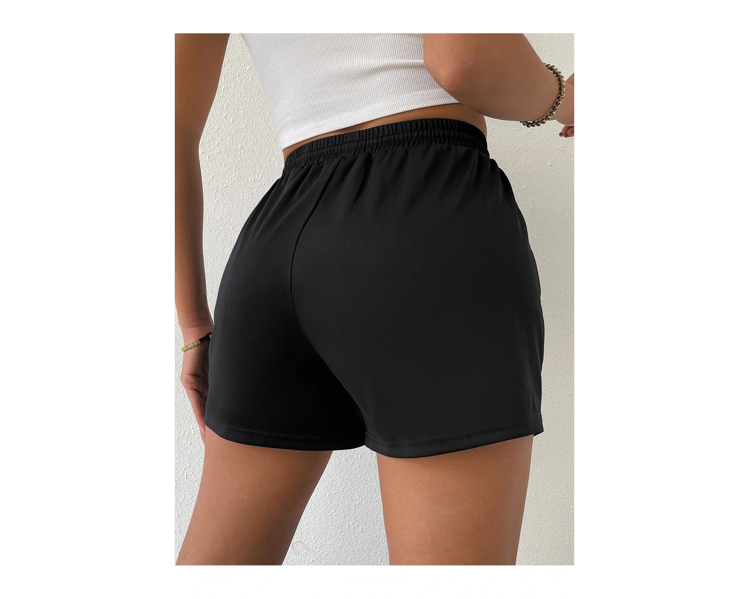 Drawstring Waist Slogan Graphic Track Şort