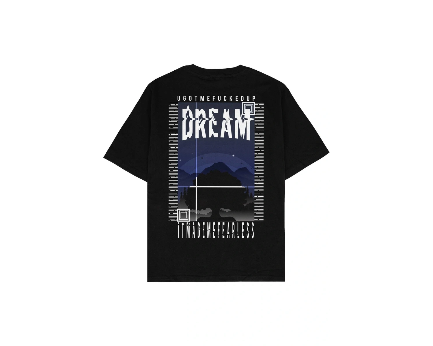 Dream Siyah Oversize Unisex T-shirt