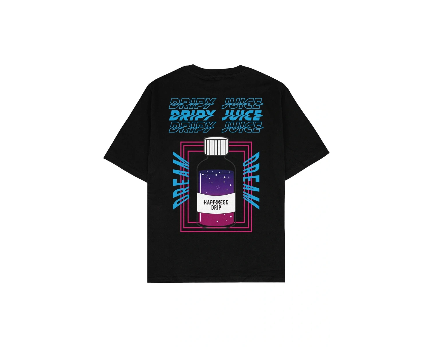 Dripy Juice Siyah Oversize Unisex T-shirt