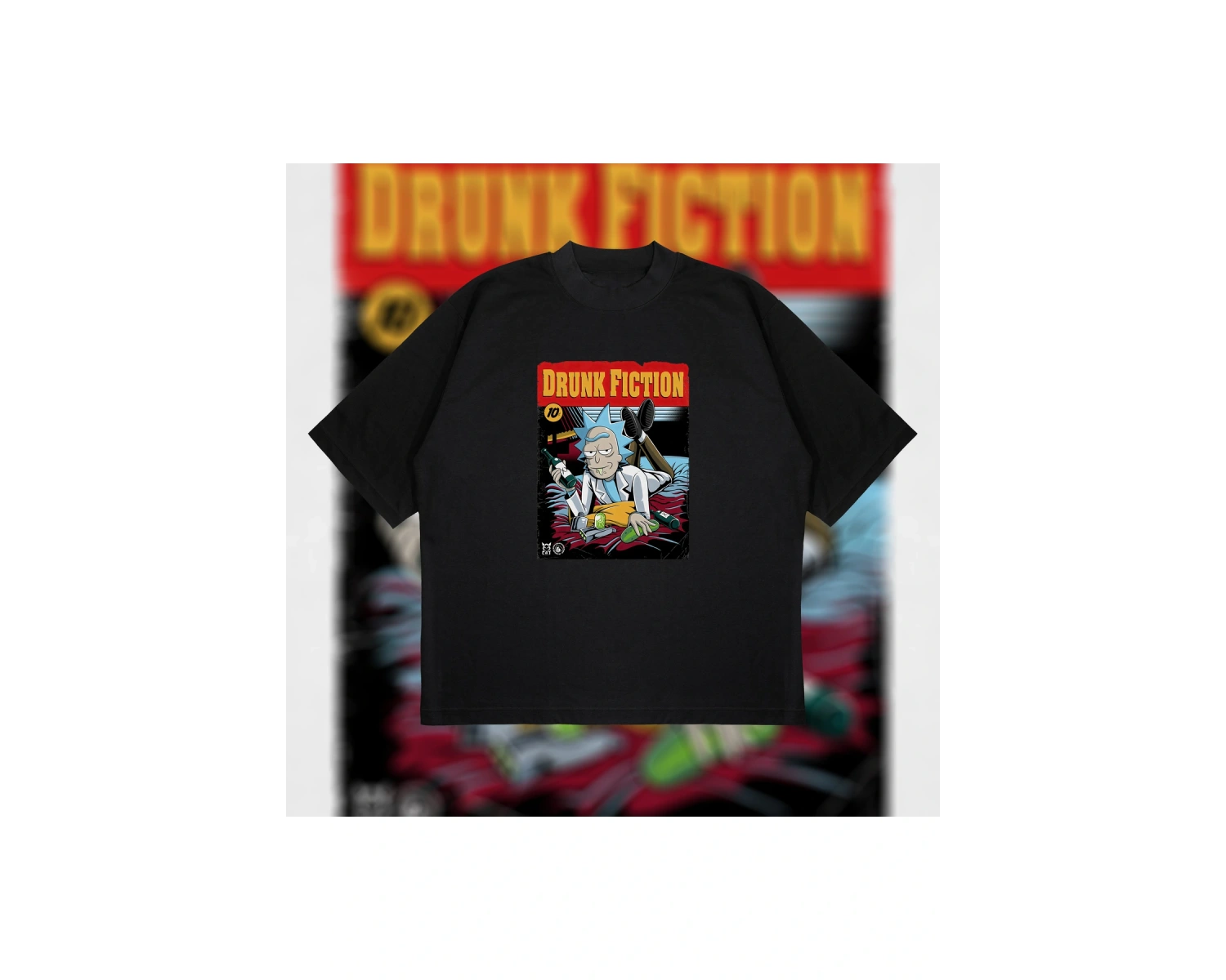 Drunk Fiction Oversize Unisex Pamuklu Nefes Alan Kalın Kumaşlı